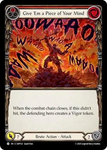 Image for Give 'Em a Piece of Your Mind (Red) (SUP152) - Flesh and Blood TCG