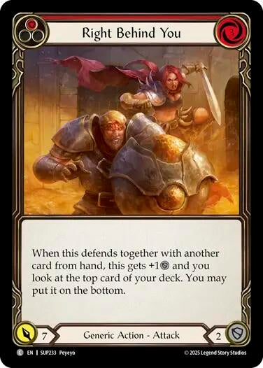 Image for Right Behind You (Red) (SUP233) - Flesh and Blood TCG