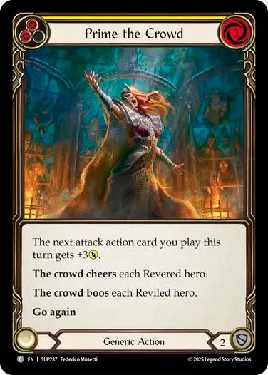 Image for Prime the Crowd (Yellow) (SUP237) - Flesh and Blood TCG