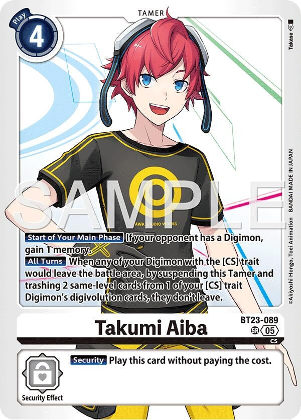 Image for Takumi Aiba (BT23-089) - Digimon Card Game