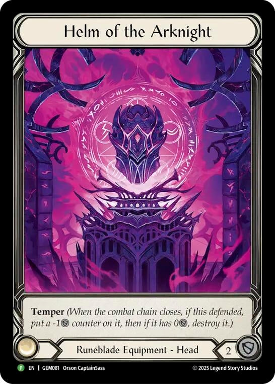 Image for Helm of the Arknight (GEM081) (GEM Pack 3) - Flesh and Blood TCG