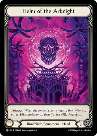 Image for Helm of the Arknight (GEM081) (GEM Pack 3) - Flesh and Blood TCG