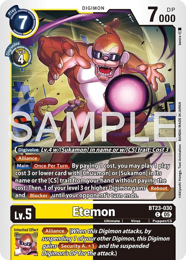 Image for Etemon (BT23-030 C) - Digimon Card Game