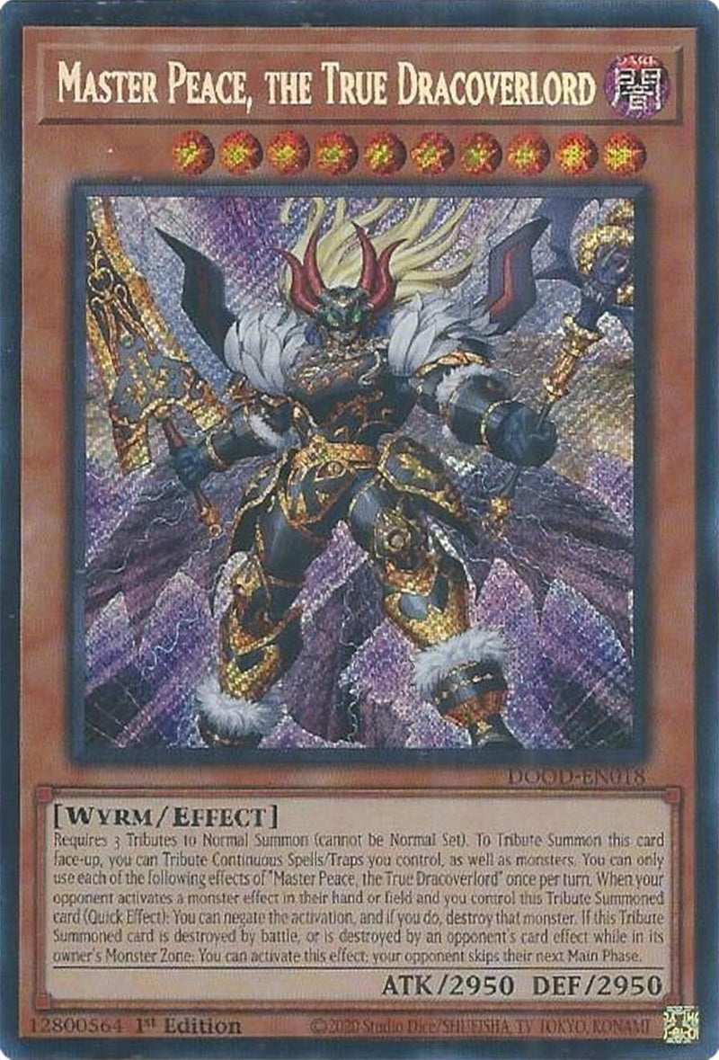 Image for Master Peace, the True Dracoverlord (DOOD-EN018) (Doom of Dimensions) - YuGiOh