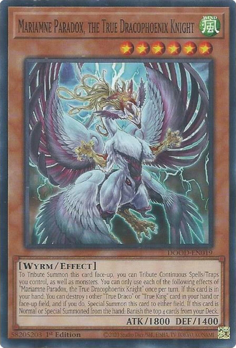 Image for Mariamne Paradox, the True Dracophoenix Knight (DOOD-EN019) (Doom of Dimensions) - YuGiOh