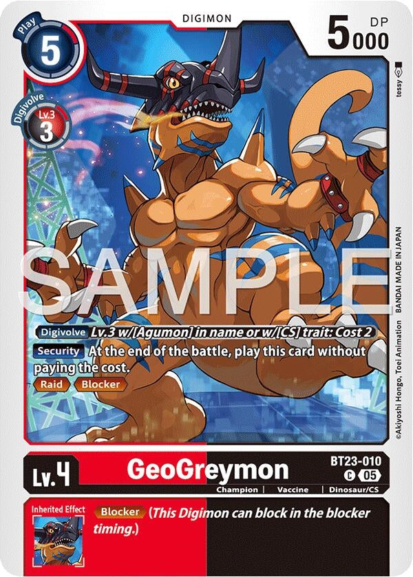 Image for GeoGreymon (BT23-010 C) - Digimon Card Game