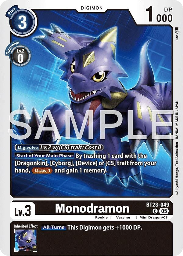 Image for Monodramon (BT23-049 C) - Digimon Card Game