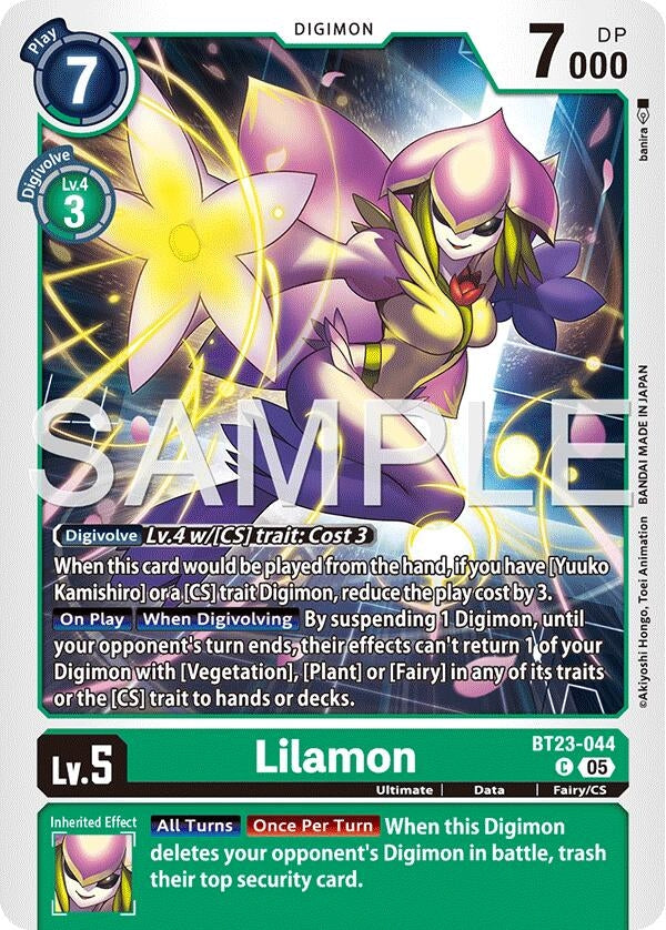 Image for Lilamon (BT23-044 C) - Digimon Card Game
