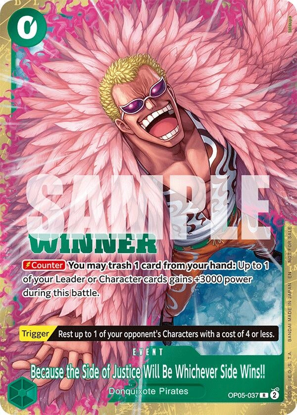Image for Because the Side of Justice Will Be Whichever Side Wins!! (Winner Pack 2025 Vol. 4) (OP05-037) (One Piece Promotion Cards) - One Piece Card Game
