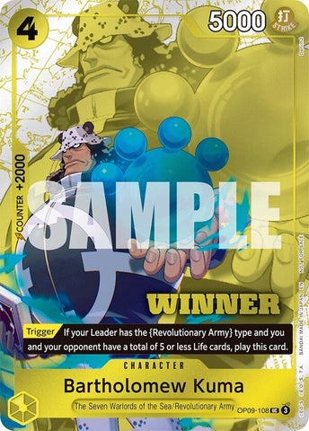 Image for Bartholomew Kuma (Winner Pack 2025 Vol. 4) (OP09-108) (One Piece Promotion Cards) - One Piece Card Game