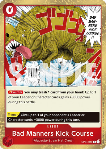 Image for Bad Manners Kick Course (Reprint) (OP04-016) (Premium Booster -The Best- Vol. 2) - One Piece Card Game