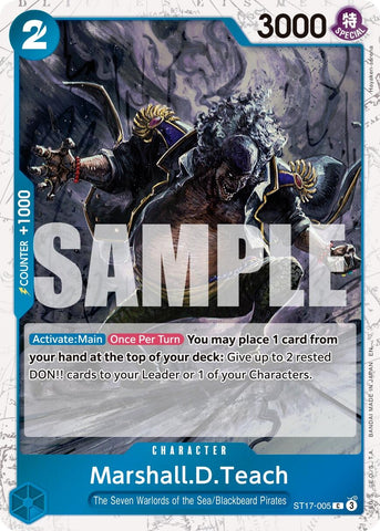 Image for Marshall.D.Teach - ST17-005 (Pirate Foil) (ST17-005) (Premium Booster -The Best- Vol. 2) - One Piece Card Game