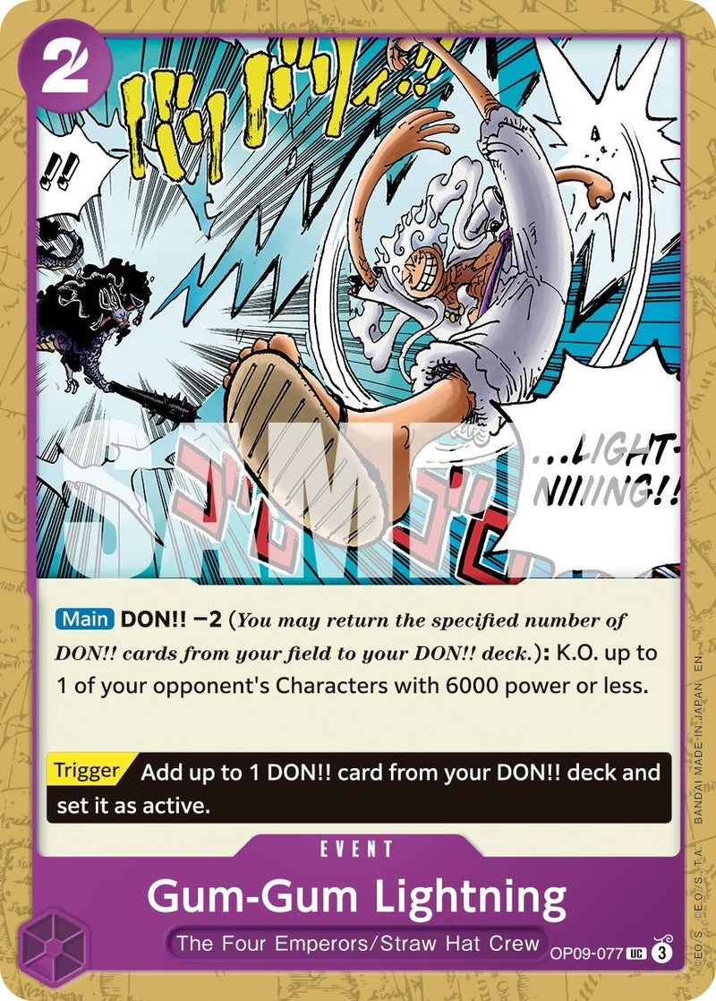Image for Gum-Gum Lightning (Reprint) (OP09-077) (Premium Booster -The Best- Vol. 2) - One Piece Card Game