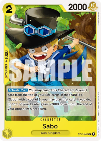 Image for Sabo - ST13-007 (Reprint) (ST13-007) (Premium Booster -The Best- Vol. 2) - One Piece Card Game