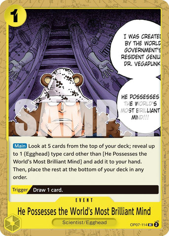 Image for He Possesses the World's Most Brilliant Mind (Reprint) (OP07-114) (Premium Booster -The Best- Vol. 2) - One Piece Card Game
