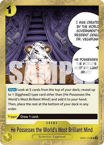 Image for He Possesses the World's Most Brilliant Mind (Pirate Foil) (OP07-114) (Premium Booster -The Best- Vol. 2) - One Piece Card Game