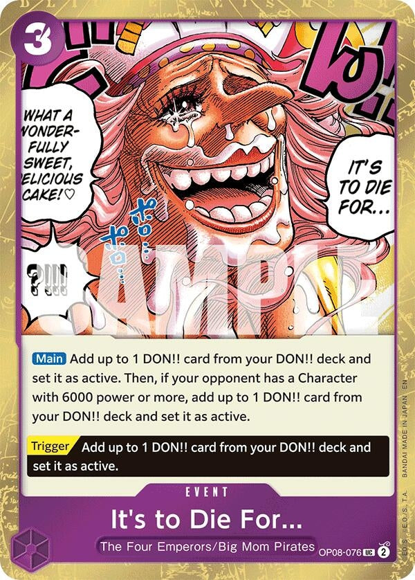 Image for It's to Die For (Pirate Foil) (OP08-076) (Premium Booster -The Best- Vol. 2) - One Piece Card Game
