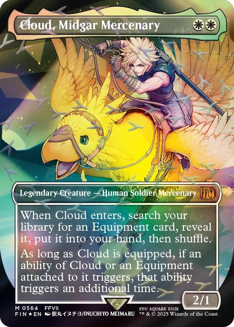 Image for Cloud, Midgar Mercenary (Borderless) (Chocobo Track Foil) (564) (FINAL FANTASY) - Magic: The Gathering