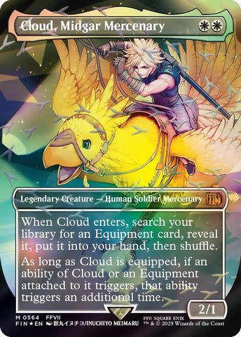 Image for Cloud, Midgar Mercenary (Borderless) (Chocobo Track Foil) (564) (FINAL FANTASY) - Magic: The Gathering