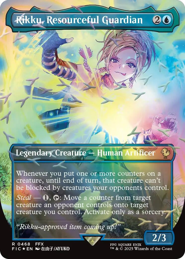 Image for Rikku, Resourceful Guardian (Borderless) (Chocobo Track Foil) (468) (FINAL FANTASY) - Magic: The Gathering