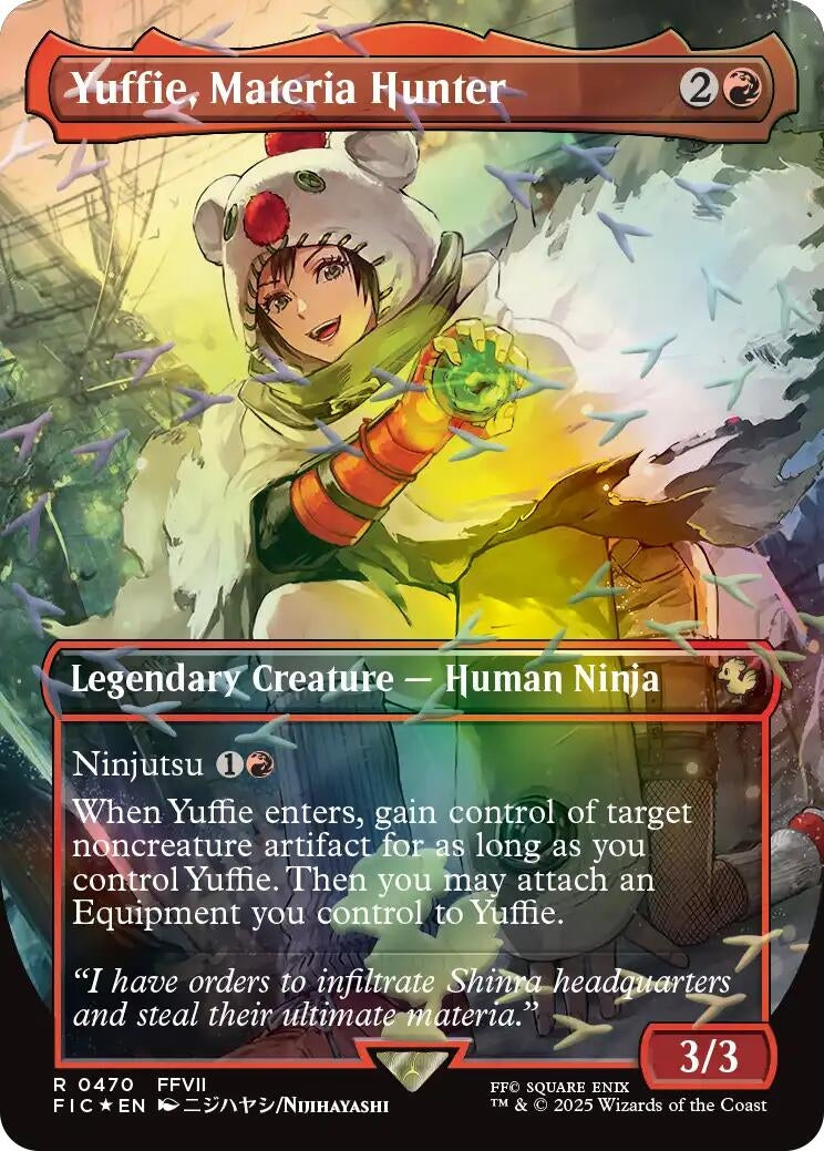 Image for Yuffie, Materia Hunter (Borderless) (Chocobo Track Foil) (470) (FINAL FANTASY) - Magic: The Gathering