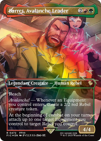 Image for Barret, Avalanche Leader (Borderless) (Chocobo Track Foil) (472) (Commander: FINAL FANTASY) - Magic: The Gathering