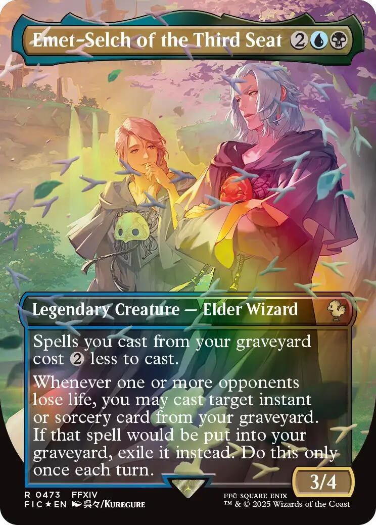 Emet-Selch of the Third Seat (Borderless) (Chocobo Track Foil) (473) (Commander: FINAL FANTASY)