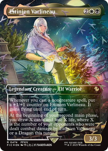 Estinien Varlineau (Borderless) (Chocobo Track Foil) (474) (Commander: FINAL FANTASY)