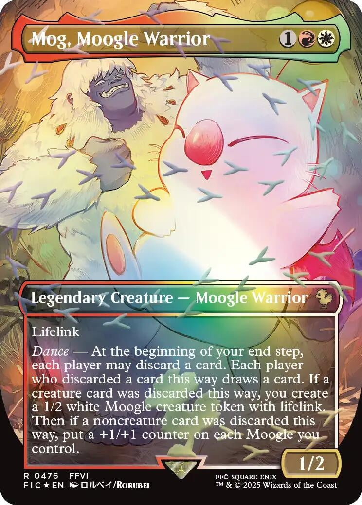 Image for Mog, Moogle Warrior (Borderless) (Chocobo Track Foil) (476) (FINAL FANTASY) - Magic: The Gathering