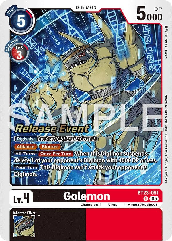 Image for Golemon (BT23-051 U) - Digimon Card Game