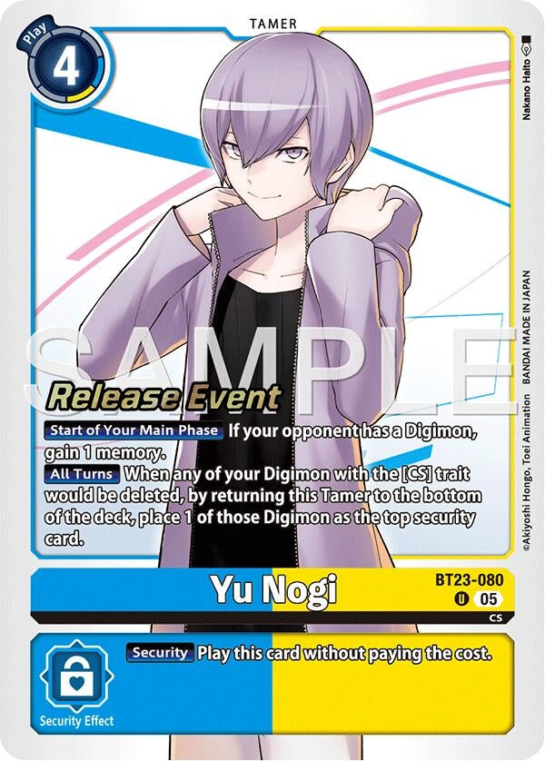 Image for Yu Nogi (BT23-080 U) - Digimon Card Game