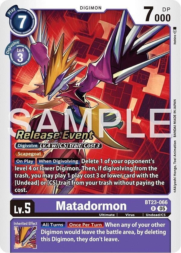 Image for Matadormon (BT23-066 R) - Digimon Card Game