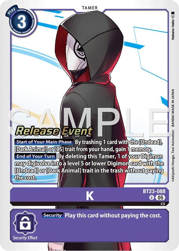 Image for K (BT23-088 U) - Digimon Card Game