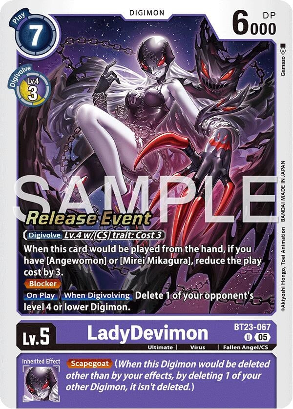 Image for LadyDevimon (BT23-067 U) - Digimon Card Game