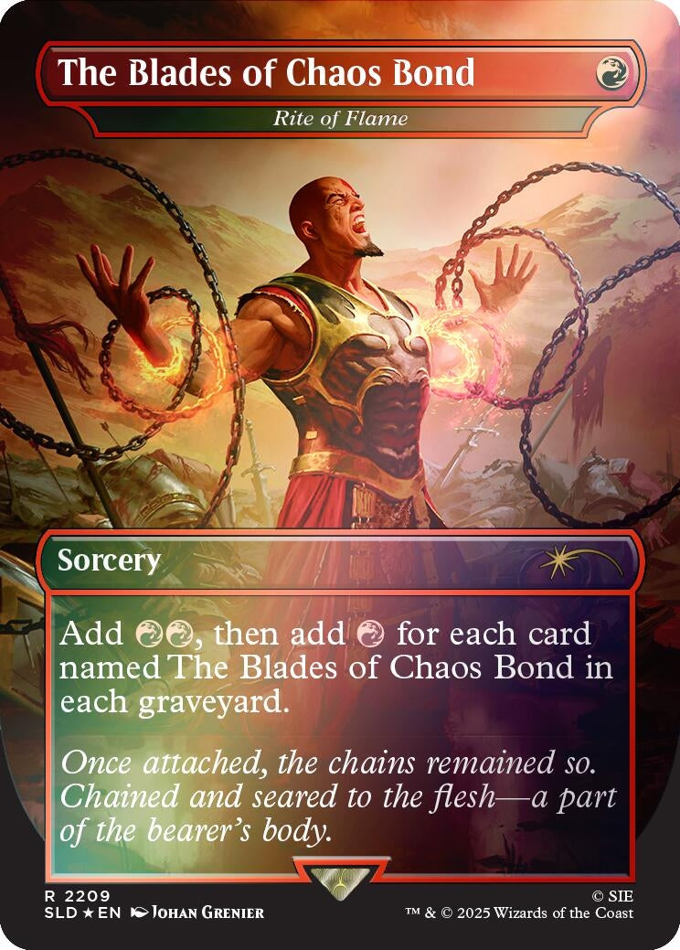 Image for The Blades of Chaos Bond - Rite of Flame (Rainbow Foil) (2209) (Secret Lair Drop Series) - Magic: The Gathering