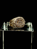 Imperial Seal Signet Ring hand-cast ancient brass front view
