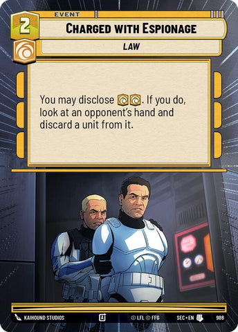 Image for Charged with Espionage (Hyperspace Foil) (986) (Secrets of Power) - Star Wars: Unlimited