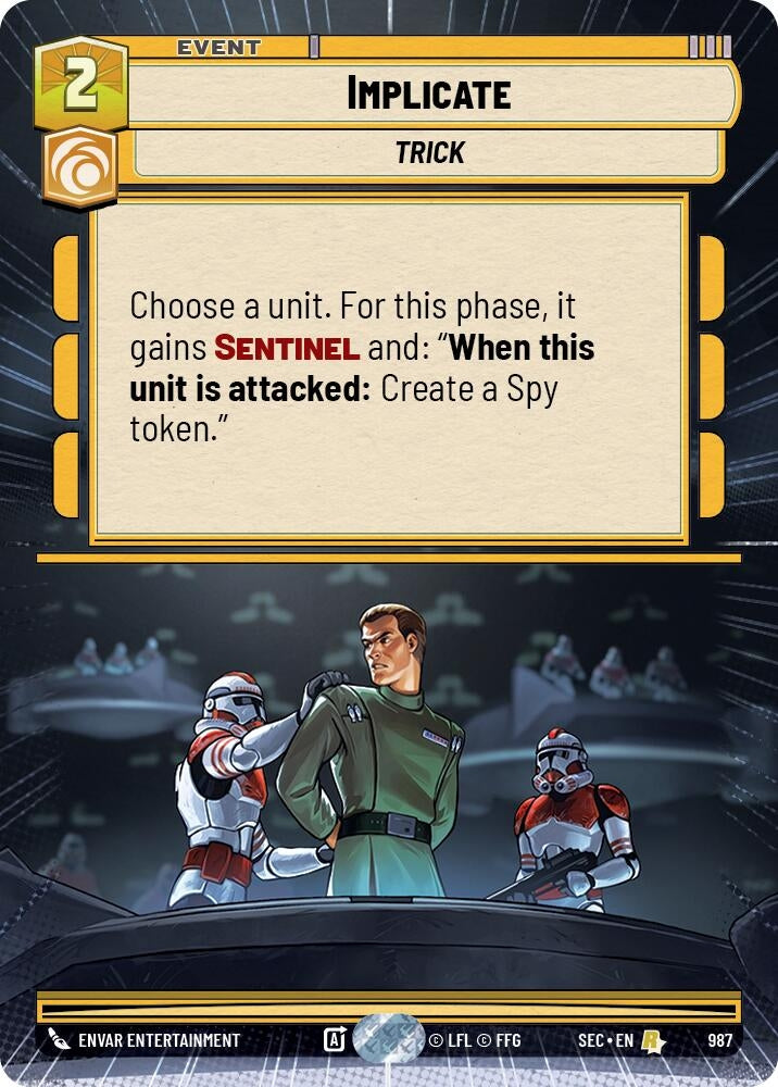 Image for Implicate (Hyperspace Foil) (987) (Secrets of Power) - Star Wars: Unlimited