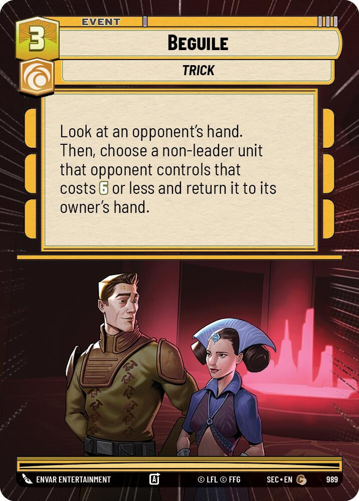 Image for Beguile (Hyperspace Foil) (989) (Secrets of Power) - Star Wars: Unlimited
