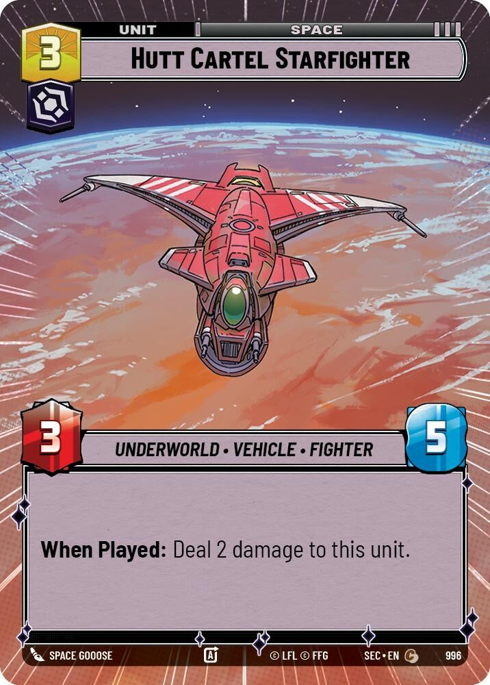Image for Hutt Cartel Starfighter (Hyperspace Foil) (996) (Secrets of Power) - Star Wars: Unlimited