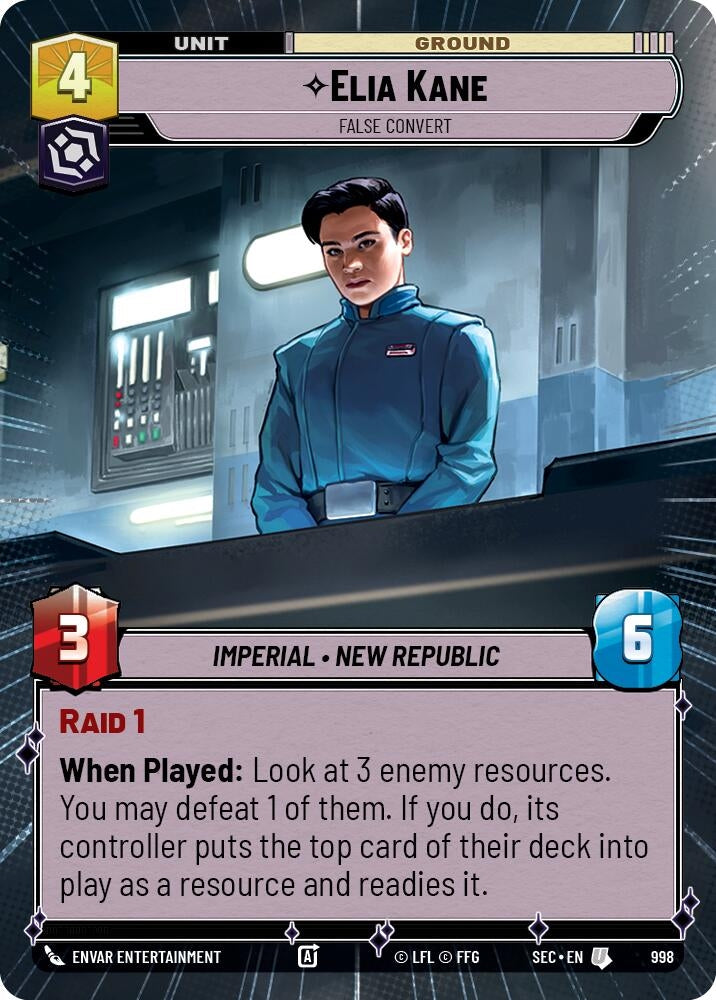 Image for Elia Kane - False Convert (Hyperspace Foil) (998) (Secrets of Power) - Star Wars: Unlimited