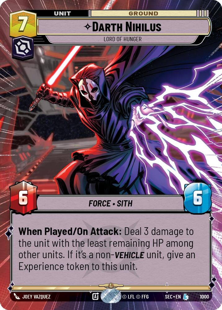 Image for Darth Nihilus - Lord of Hunger (Hyperspace Foil) (1000) (Secrets of Power) - Star Wars: Unlimited