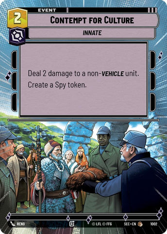 Image for Contempt for Culture (Hyperspace Foil) (1002) (Secrets of Power) - Star Wars: Unlimited