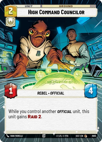 Image for High Command Councilor (Hyperspace Foil) (1005) (Secrets of Power) - Star Wars: Unlimited