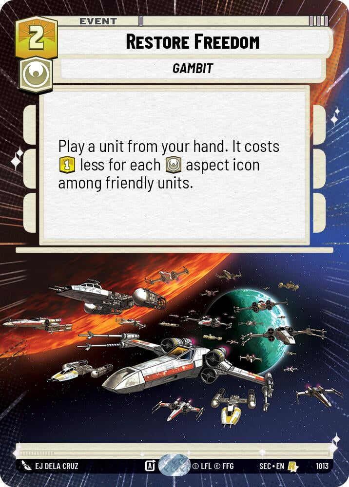 Image for Restore Freedom (Hyperspace Foil) (1013) (Secrets of Power) - Star Wars: Unlimited