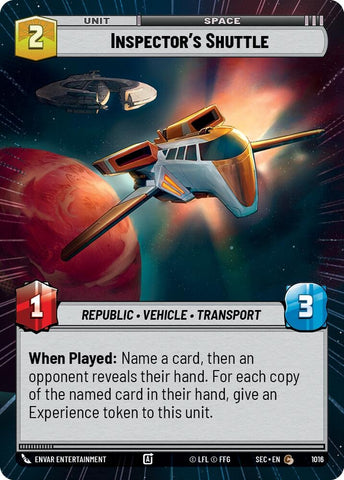 Image for Inspector's Shuttle (Hyperspace Foil) (1016) (Secrets of Power) - Star Wars: Unlimited