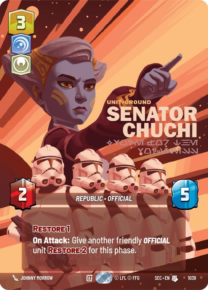 Image for Senator Chuchi - Voice for the Voiceless (Prestige) (1039) (Secrets of Power) - Star Wars: Unlimited