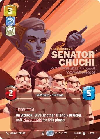 Image for Senator Chuchi - Voice for the Voiceless (Prestige) (1039) (Secrets of Power) - Star Wars: Unlimited