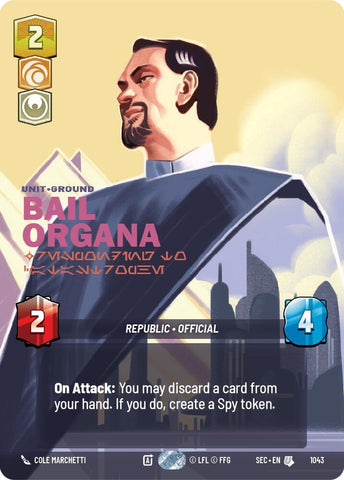 Image for Bail Organa - Responding to Catastrophe (Prestige) (1043) (Secrets of Power) - Star Wars: Unlimited