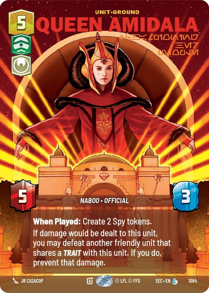 Image for Queen Amidala - Championing Her People (Prestige Foil) (1084) (Secrets of Power) - Star Wars: Unlimited